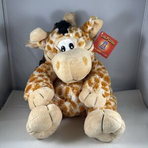 Calplush GIRAFFE Backpack Plush 14" Stuffed Tote School Bag Zippered Storage